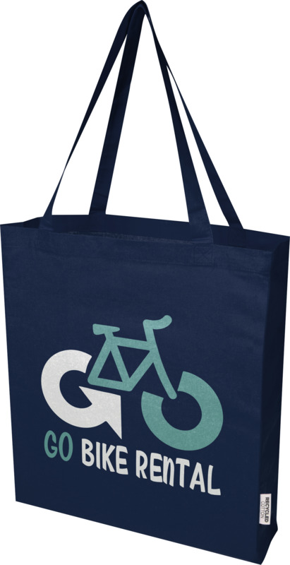 Madras 140 g/m² GRS recycled cotton gusset tote bag 12L - Image 35