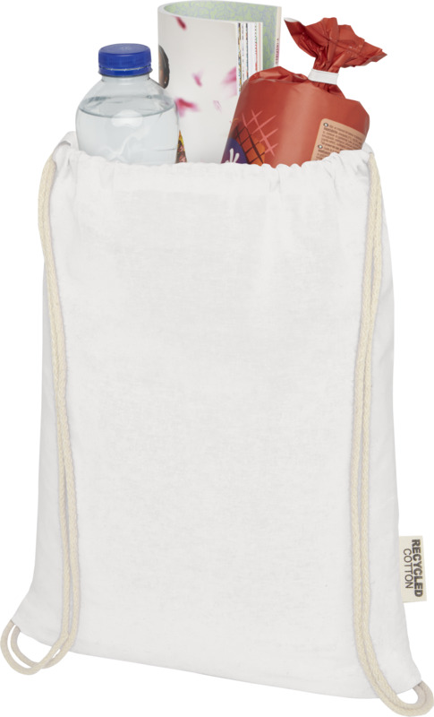 Oregon 140 g/m² GRS recycled cotton drawstring bag - Image 3
