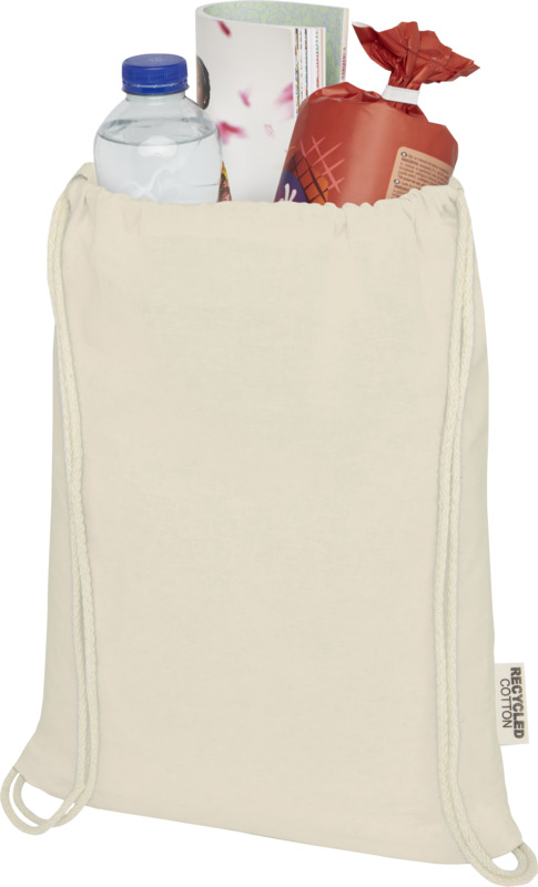 Oregon 140 g/m² GRS recycled cotton drawstring bag - Image 8