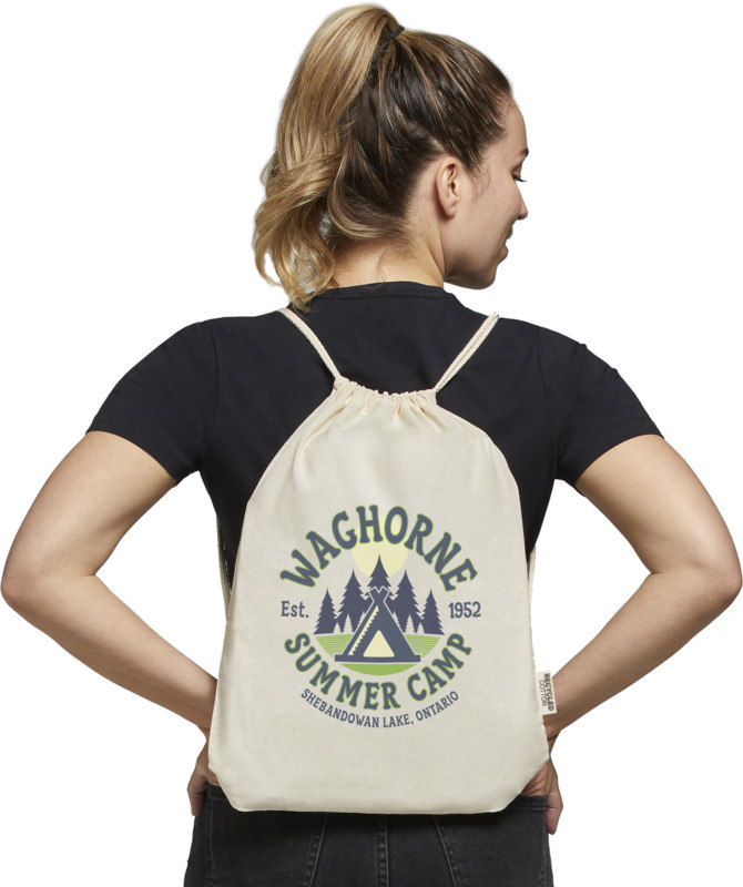 Oregon 140 g/m² GRS recycled cotton drawstring bag - Image 10