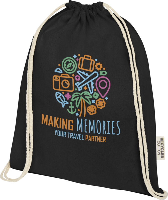 Oregon 140 g/m² GRS recycled cotton drawstring bag - Image 31