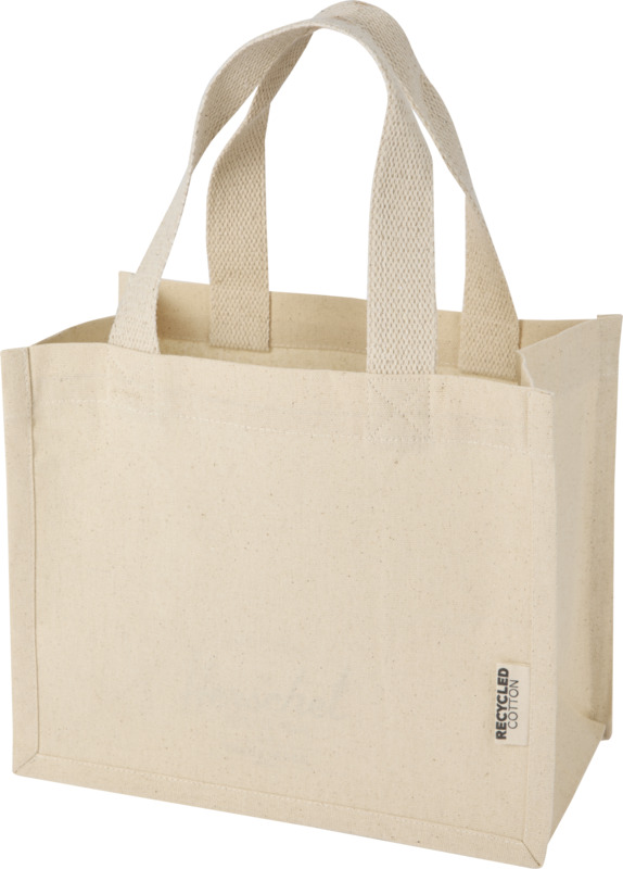 Odessa 220 g/m² GRS recycled cotton mini gusset tote bag 9L