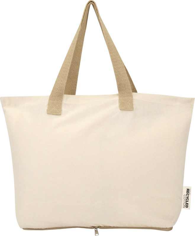 Sierra 140 g/m² GRS recycled foldable cotton tote bag 7L - Image 2