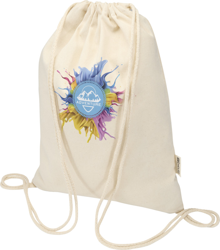 Peru Blend 180 g/m² GRS recycled drawstring bag 5L - Image 13