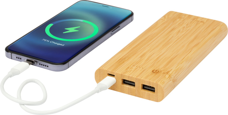 Tulda 10.000 mAh bamboo power bank - Image 6