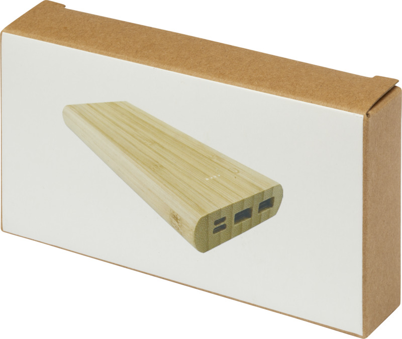 Tulda 10.000 mAh bamboo power bank - Image 8