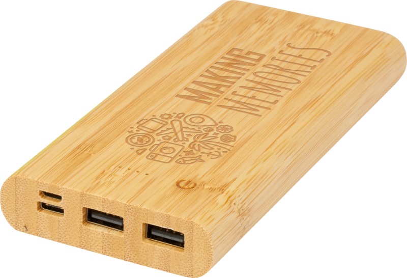 Tulda 10.000 mAh bamboo power bank - Image 9