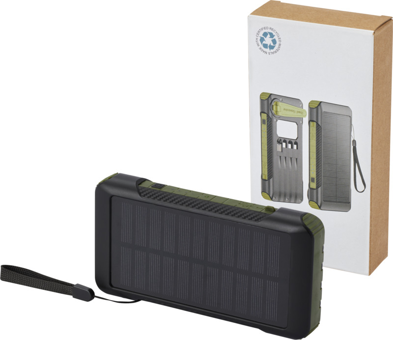 Soldy 10.000 mAh RCS recycled plastic solar dynamo power bank - Image 5