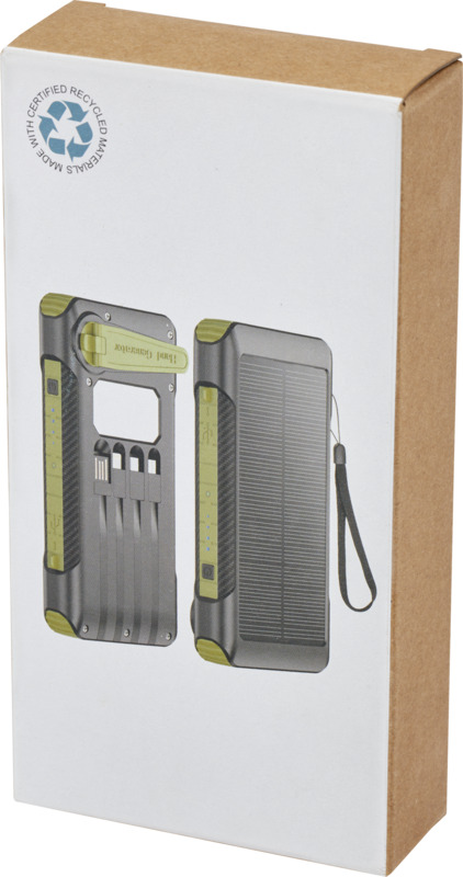 Soldy 10.000 mAh RCS recycled plastic solar dynamo power bank - Image 7