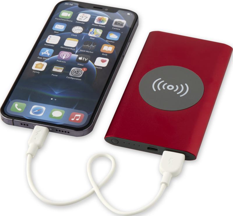 Juice 4000 mAh Type-C recycled aluminium wireless power bank - Image 5