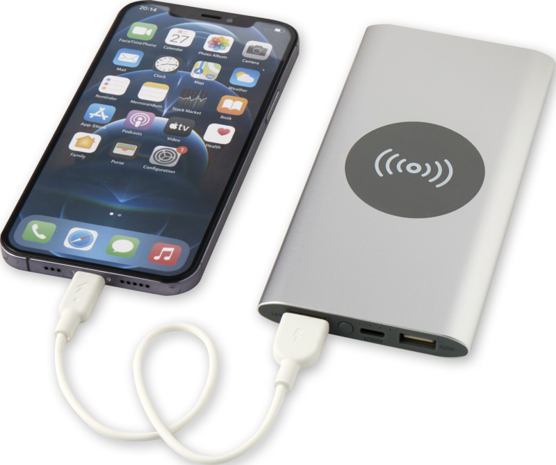 Juice 8000 mAh Type-C recycled aluminium wireless power bank - Image 21