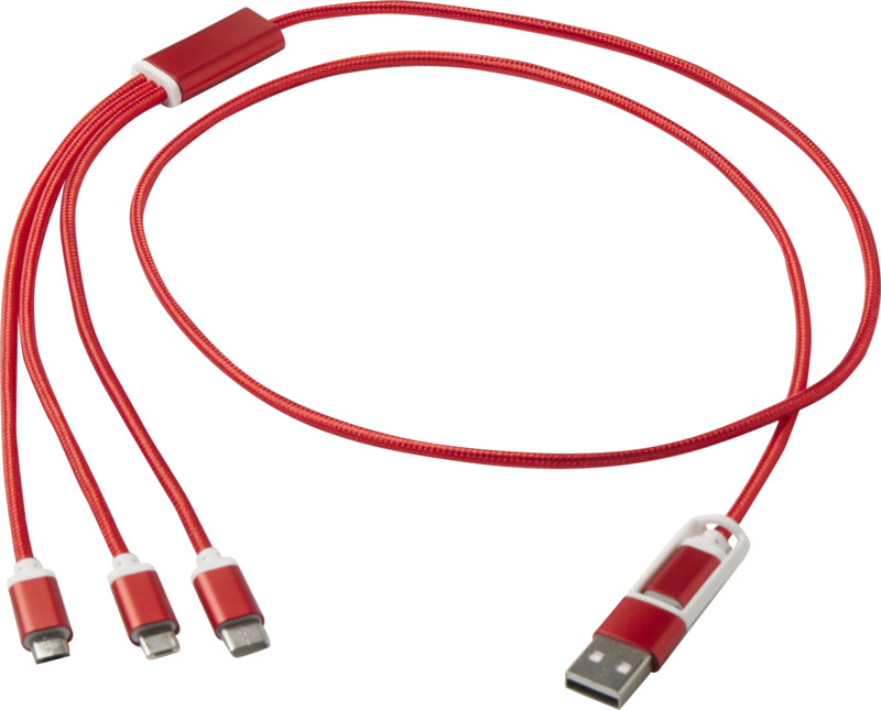 Versatile 5-1 recycled aluminium charging cable