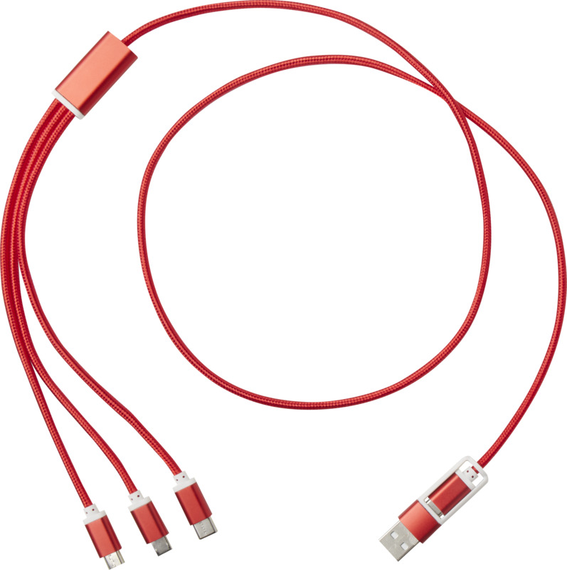 Versatile 5-1 recycled aluminium charging cable - Image 2