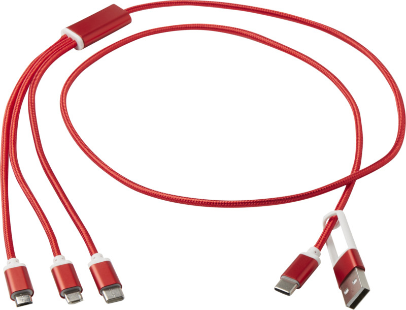Versatile 5-1 recycled aluminium charging cable - Image 5