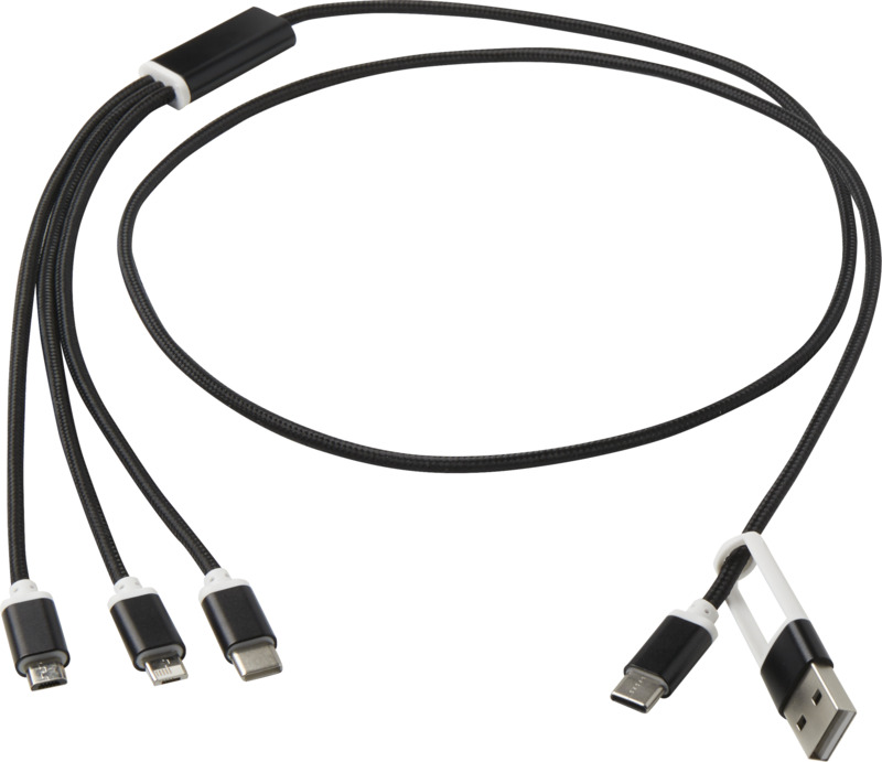 Versatile 5-1 recycled aluminium charging cable - Image 23