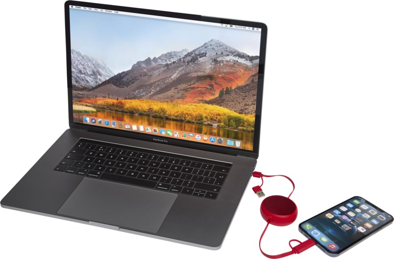 Alasia 5-in-1 100 cm recycled plastic and aluminium retractable data sync and 45W fast charge cable - Image 6