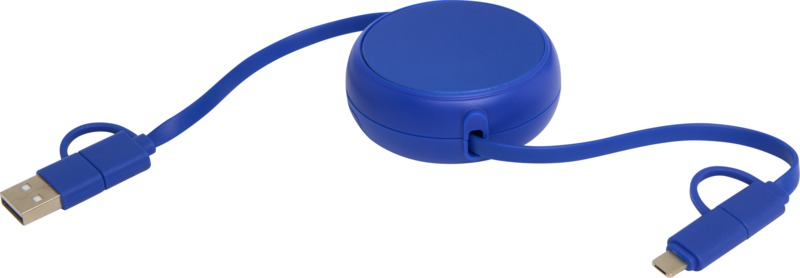 Alasia 5-in-1 100 cm recycled plastic and aluminium retractable data sync and 45W fast charge cable - Image 12