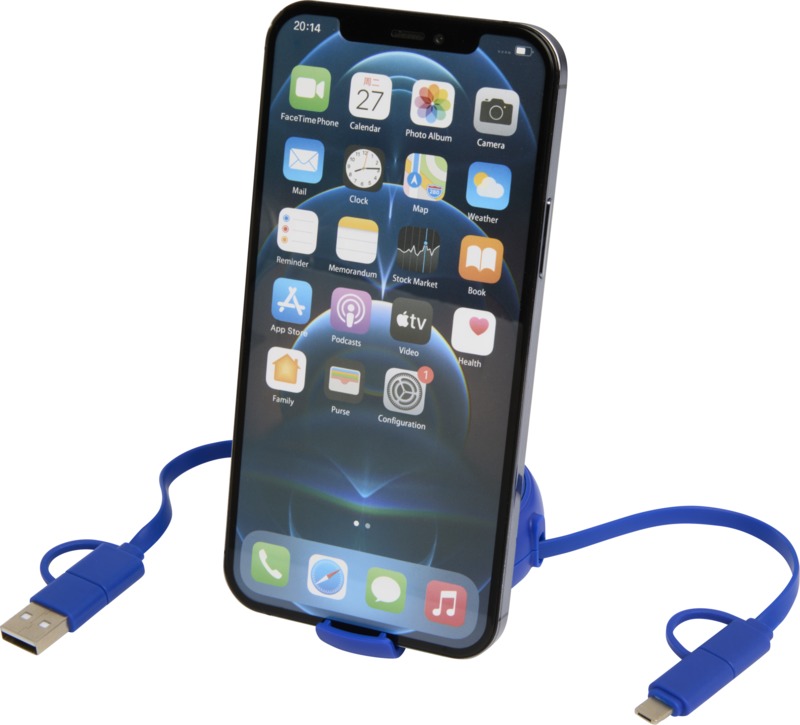 Alasia 5-in-1 100 cm recycled plastic and aluminium retractable data sync and 45W fast charge cable - Image 13