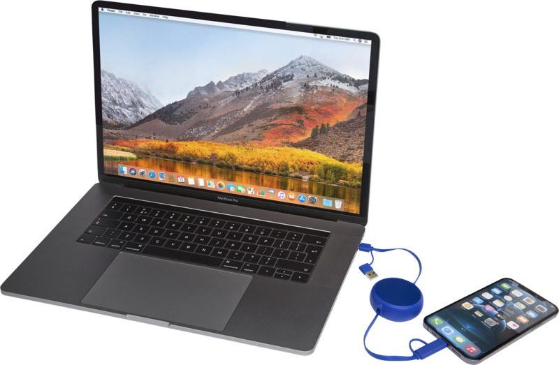 Alasia 5-in-1 100 cm recycled plastic and aluminium retractable data sync and 45W fast charge cable - Image 14