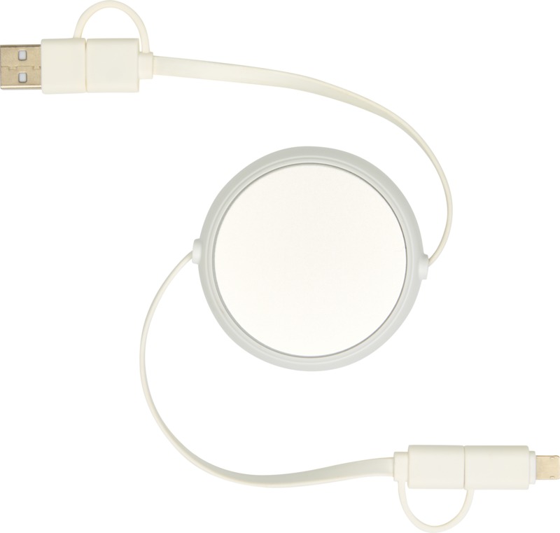 Alasia 5-in-1 100 cm recycled plastic and aluminium retractable data sync and 45W fast charge cable - Image 18