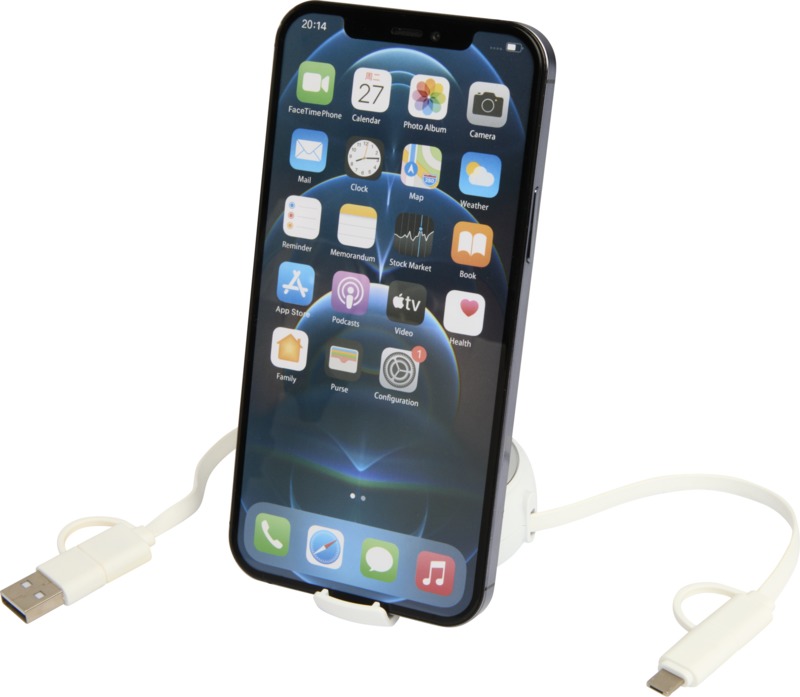 Alasia 5-in-1 100 cm recycled plastic and aluminium retractable data sync and 45W fast charge cable - Image 21