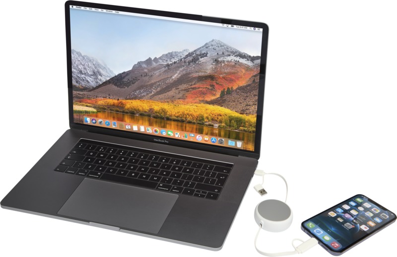 Alasia 5-in-1 100 cm recycled plastic and aluminium retractable data sync and 45W fast charge cable - Image 22