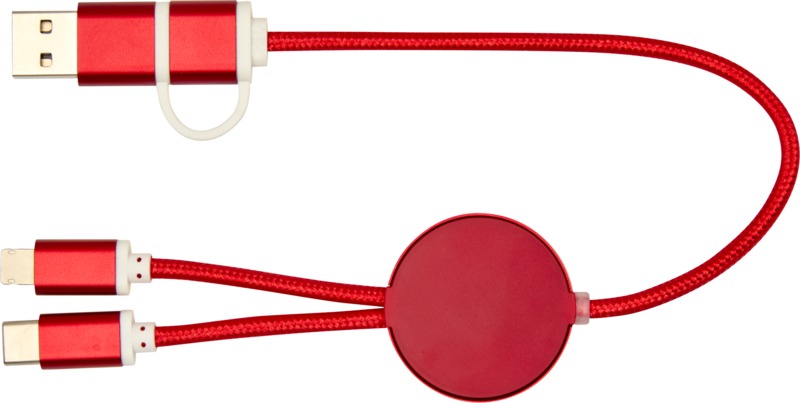 Alasia 5-in-1 recycled aluminium and plastic 30 cm data sync and 27W fast charge cable - Image 3