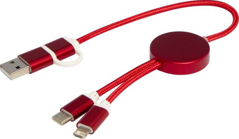 Alasia 5-in-1 recycled aluminium and plastic 30 cm data sync and 27W fast charge cable - Image 4