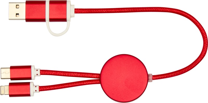 Alasia 5-in-1 recycled aluminium and plastic 30 cm data sync and 27W fast charge cable - Image 2