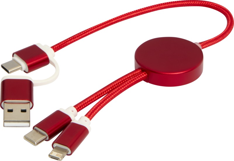 Alasia 5-in-1 recycled aluminium and plastic 30 cm data sync and 27W fast charge cable - Image 5