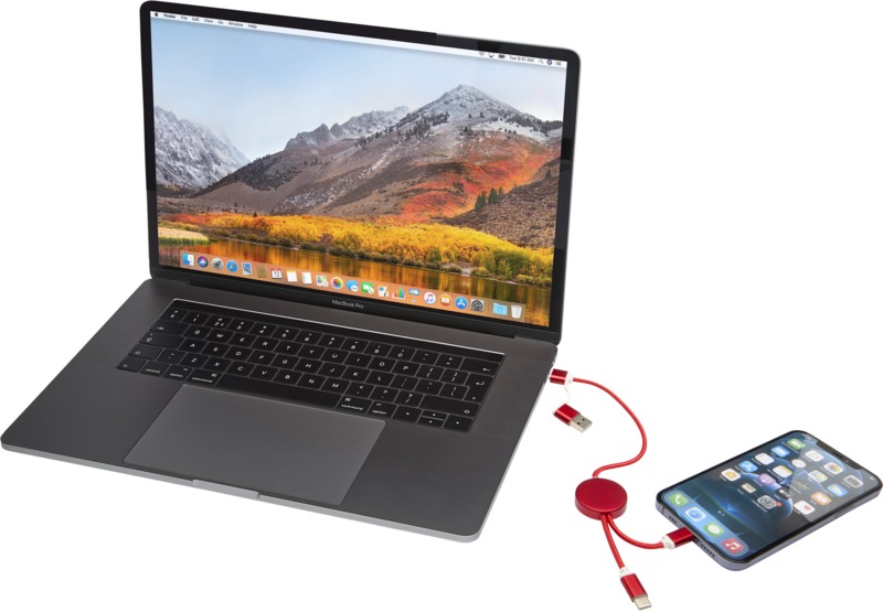 Alasia 5-in-1 recycled aluminium and plastic 30 cm data sync and 27W fast charge cable - Image 6