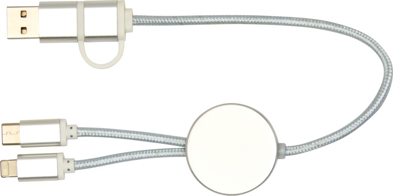 Alasia 5-in-1 recycled aluminium and plastic 30 cm data sync and 27W fast charge cable - Image 18