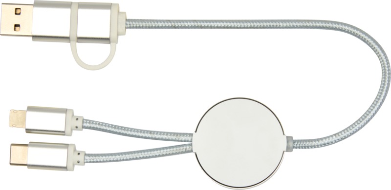 Alasia 5-in-1 recycled aluminium and plastic 30 cm data sync and 27W fast charge cable - Image 19