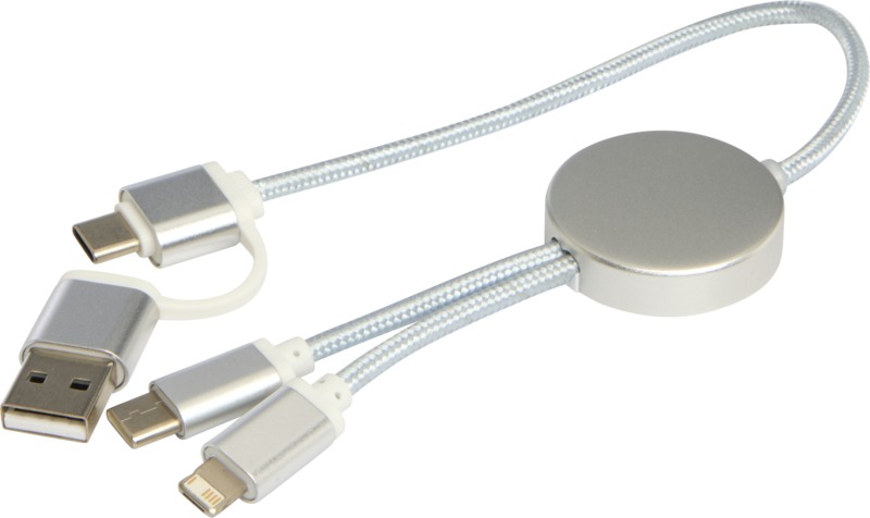 Alasia 5-in-1 recycled aluminium and plastic 30 cm data sync and 27W fast charge cable - Image 21