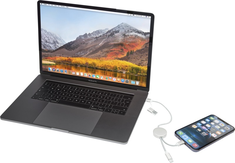 Alasia 5-in-1 recycled aluminium and plastic 30 cm data sync and 27W fast charge cable - Image 22