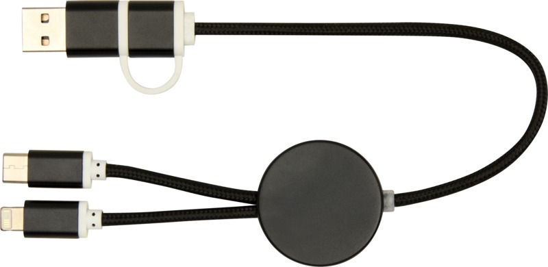 Alasia 5-in-1 recycled aluminium and plastic 30 cm data sync and 27W fast charge cable - Image 26