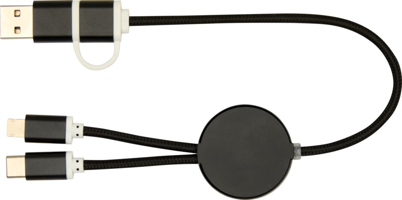 Alasia 5-in-1 recycled aluminium and plastic 30 cm data sync and 27W fast charge cable - Image 27