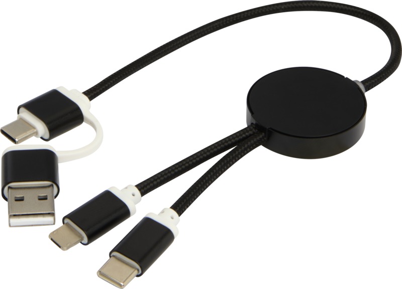 Alasia 5-in-1 recycled aluminium and plastic 30 cm data sync and 27W fast charge cable - Image 29