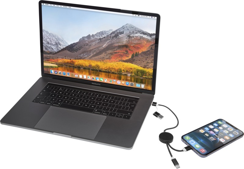 Alasia 5-in-1 recycled aluminium and plastic 30 cm data sync and 27W fast charge cable - Image 30