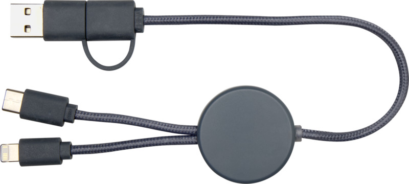 Citala 5-in-1 recycled plastic 30 cm data sync and 27W fast charge cable - Image 19