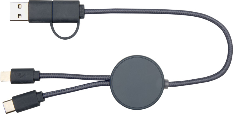 Citala 5-in-1 recycled plastic 30 cm data sync and 27W fast charge cable - Image 18