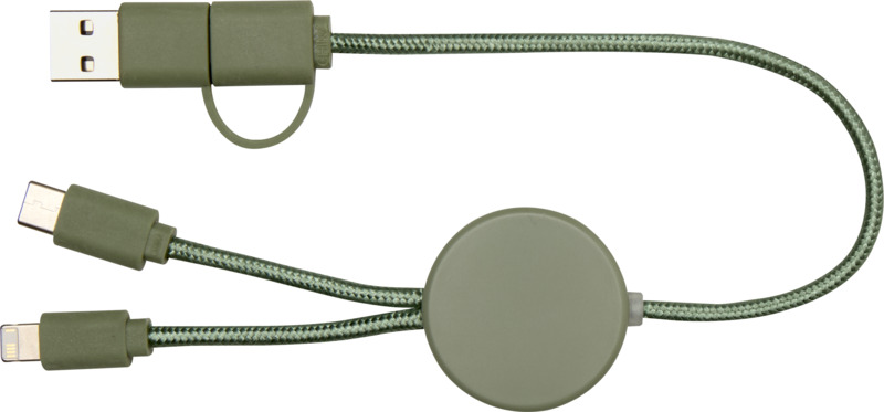 Citala 5-in-1 recycled plastic 30 cm data sync and 27W fast charge cable - Image 27