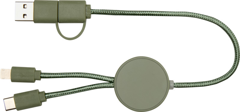 Citala 5-in-1 recycled plastic 30 cm data sync and 27W fast charge cable - Image 26