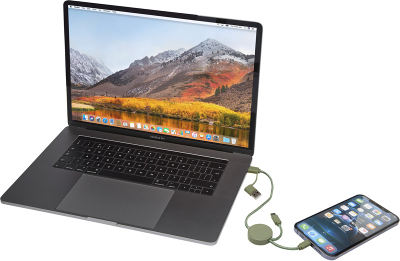 Citala 5-in-1 recycled plastic 30 cm data sync and 27W fast charge cable - Image 30