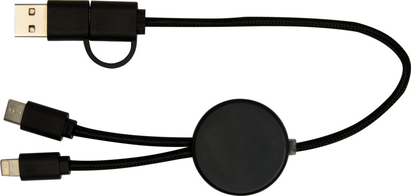 Citala 5-in-1 recycled plastic 30 cm data sync and 27W fast charge cable - Image 35