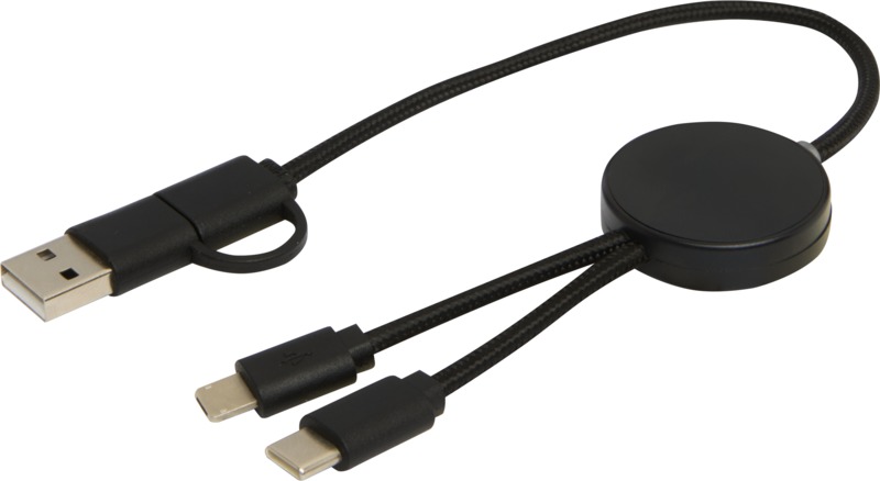Citala 5-in-1 recycled plastic 30 cm data sync and 27W fast charge cable - Image 36