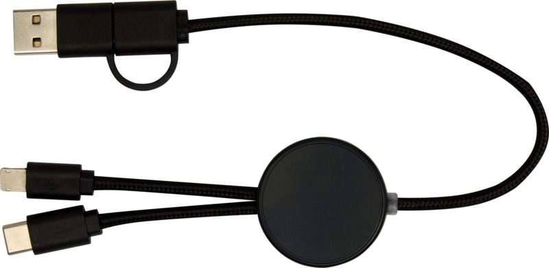 Citala 5-in-1 recycled plastic 30 cm data sync and 27W fast charge cable - Image 34