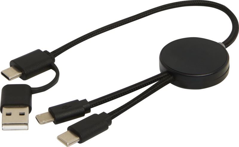 Citala 5-in-1 recycled plastic 30 cm data sync and 27W fast charge cable - Image 37