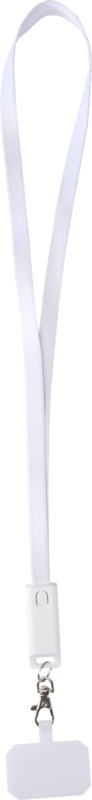 Franz recycled plastic smartphone lanyard with built-in data sync and 65W fast charge 5-in-1 cable