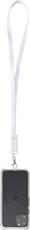 Franz recycled plastic smartphone lanyard with built-in data sync and 65W fast charge 5-in-1 cable - Image 3